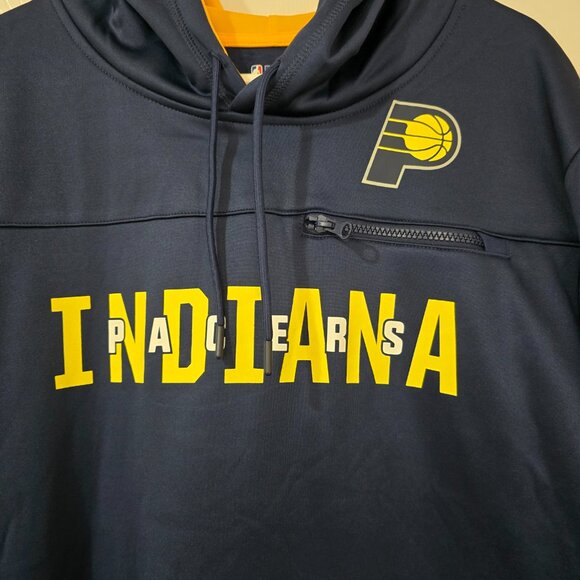 Indiana Pacers Men's NBA Pullover Hoodie Polyester Navy Pockets Size XL NWT - Picture 2 of 7